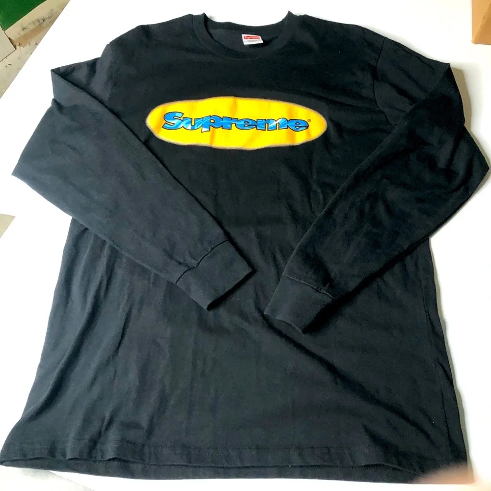 Supreme | Shirts | Supreme Black Long Sleeve Medium Tee Shirt Oval 